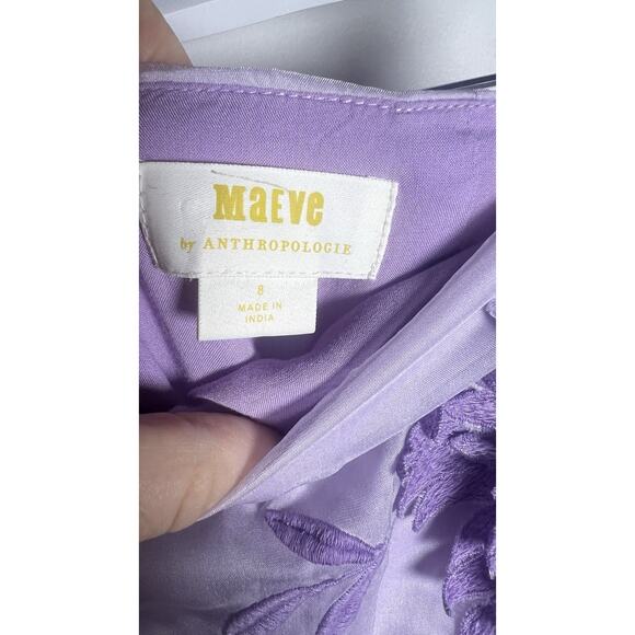 Anthropologie x Maeve 3D Bloom Column Lavender Organza MIDI Pencil Skirt Size 8 - Picture 10 of 13